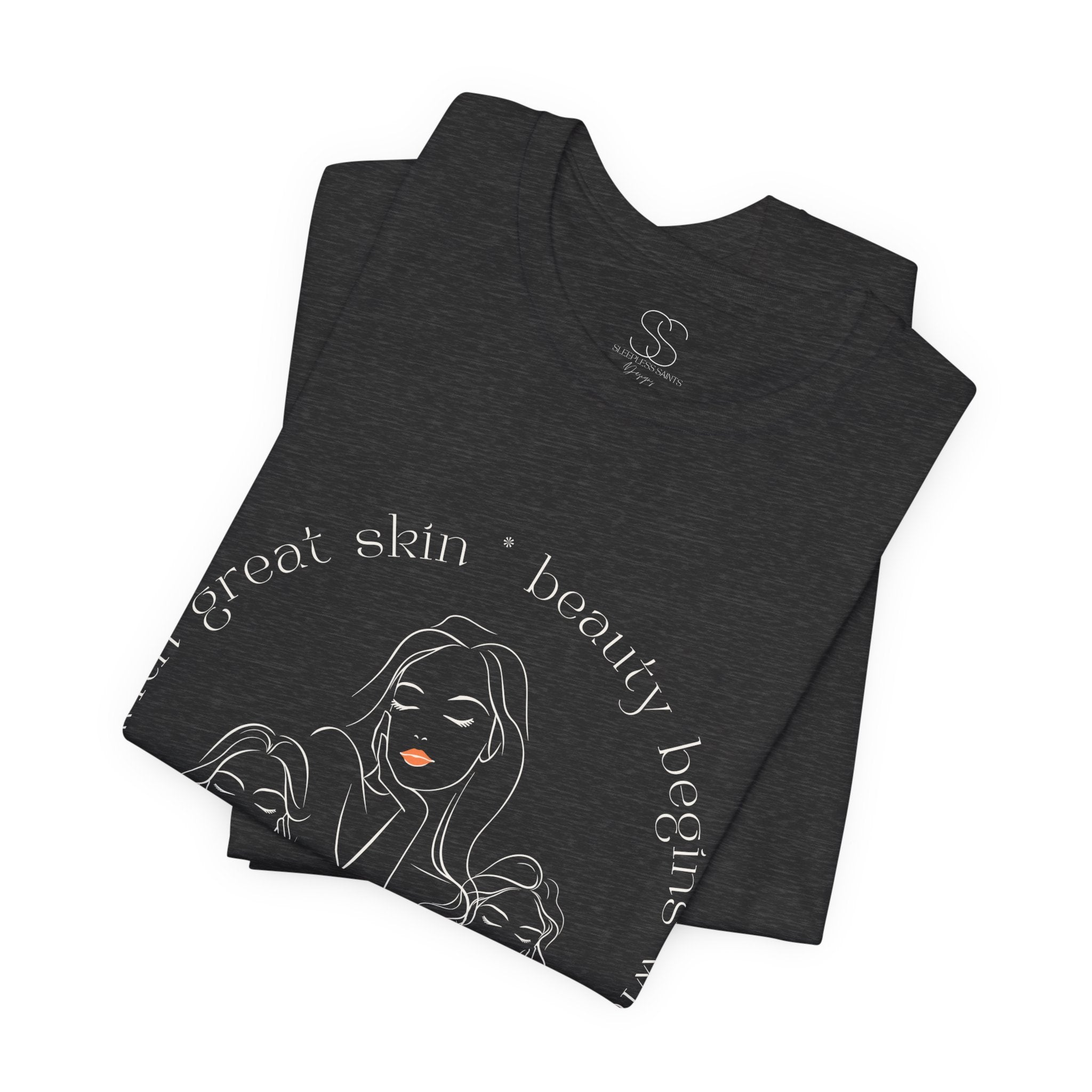 Beauty Begins With Great Skin Tee — Skincare Graphic T-Shirt