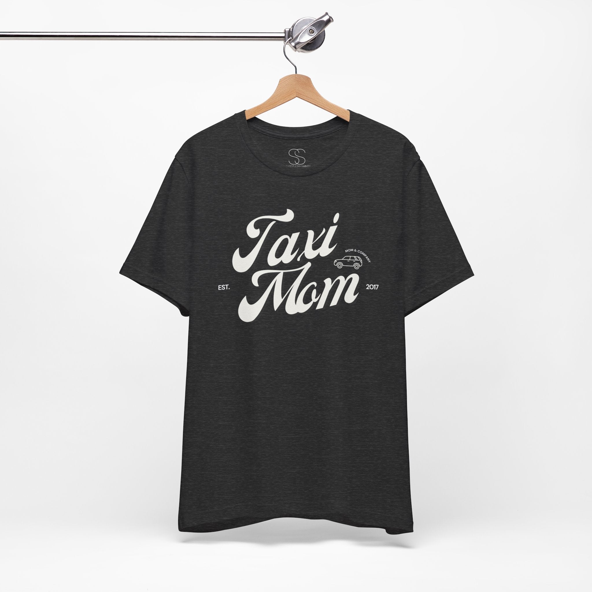 Taxi Mom T‑Shirt — Vintage Script 'Taxi Mom' Graphic Tee