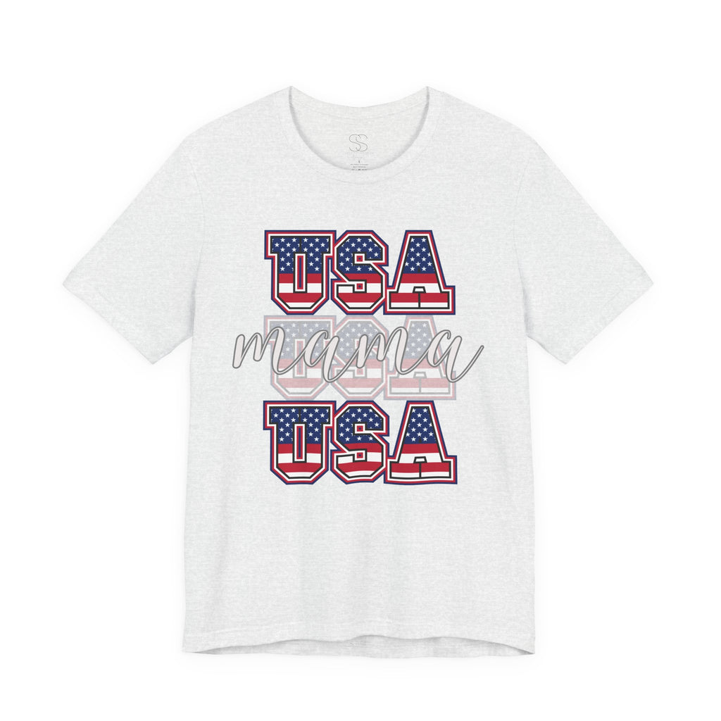 USA Mama Tee - Patriotic Fourth of July Mom Shirt