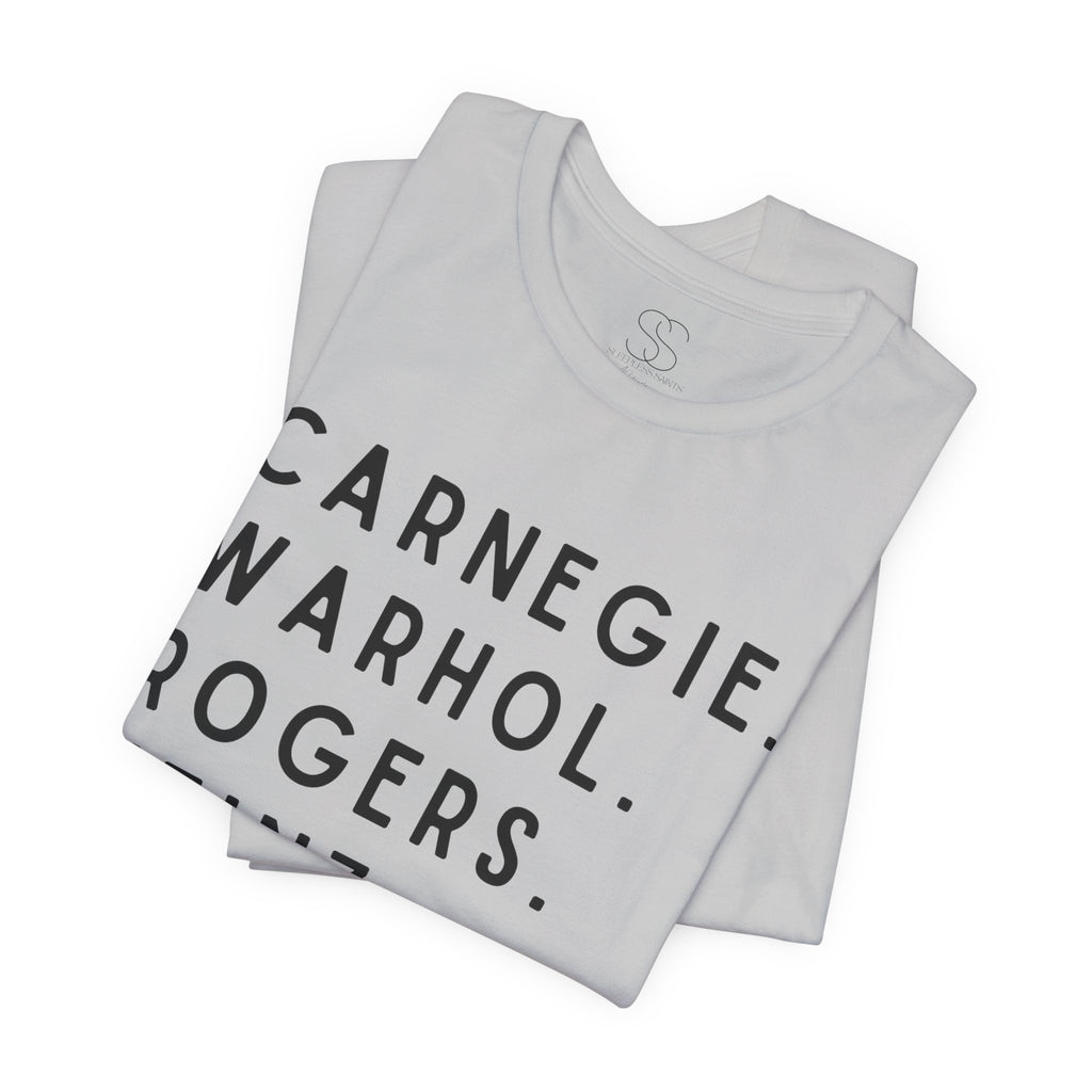 Pittsburgh Names Tee — Carnegie, Warhol, Rogers, Heinz, Mellon, Palmer