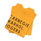 Pittsburgh Names Tee — Carnegie, Warhol, Rogers, Heinz, Mellon, Palmer