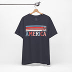 America Patriotic T-Shirt – Retro Stars & Stripes Graphic Tee
