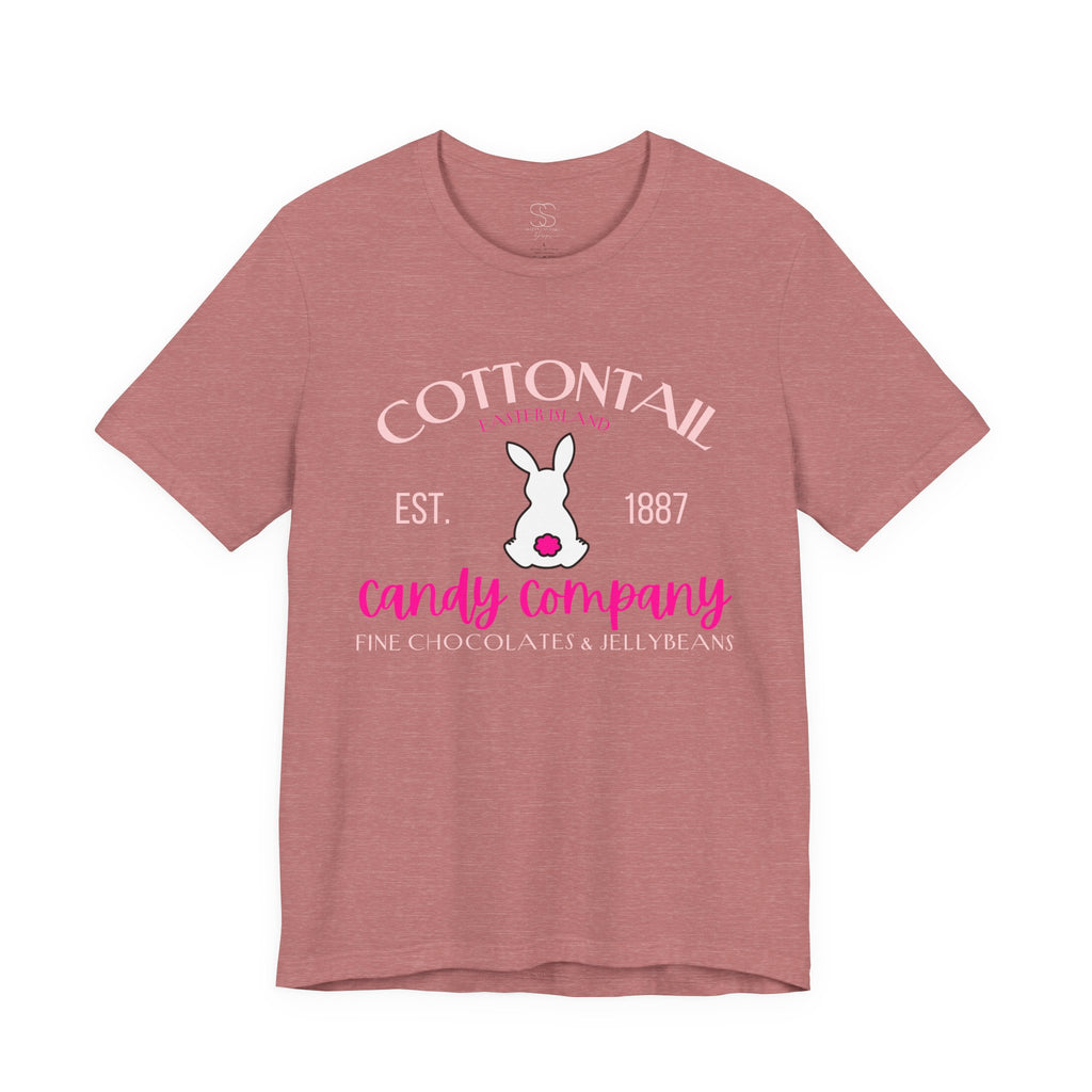 Cottontail Candy Company Tee – Cute Bunny Vintage Candy Shop Shirt