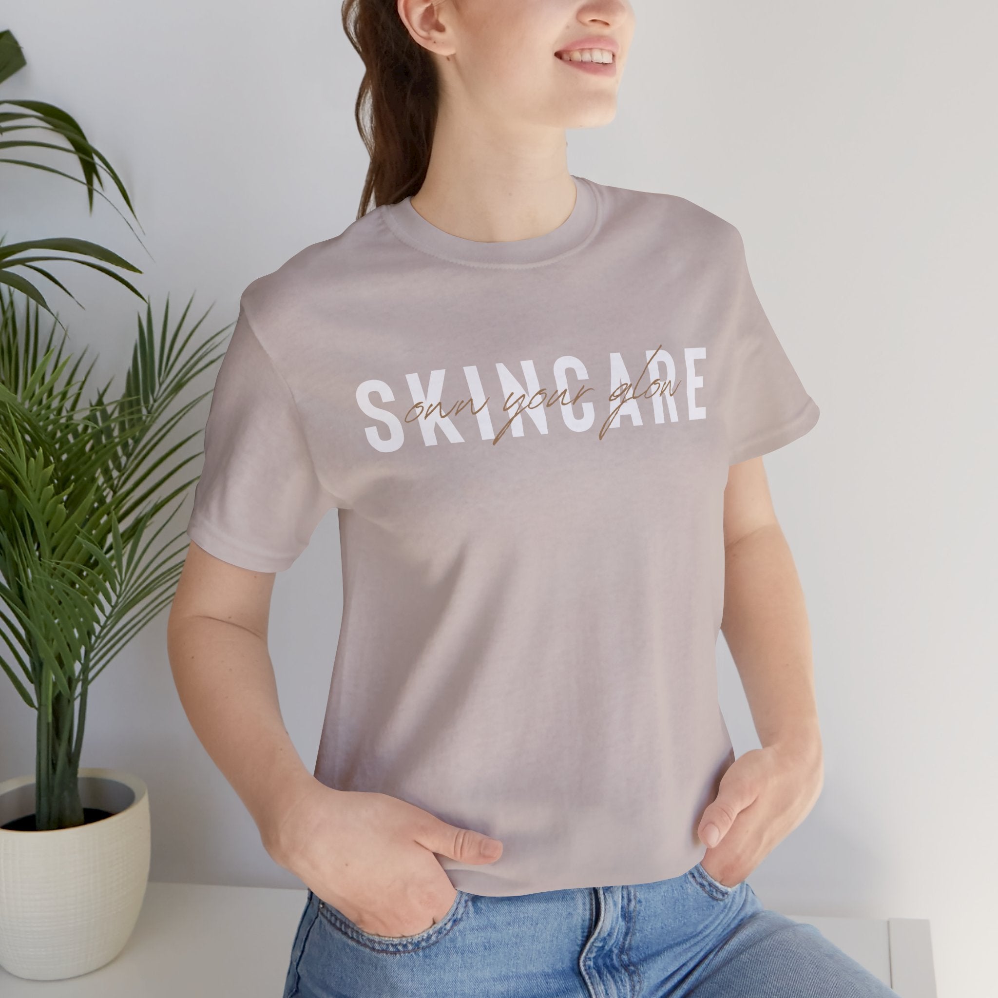 Skincare Graphic Tee — Own Your Glow Script Logo T-Shirt