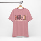 Mama Retro Lightning Tee – Vintage Checkered Mom T-Shirt