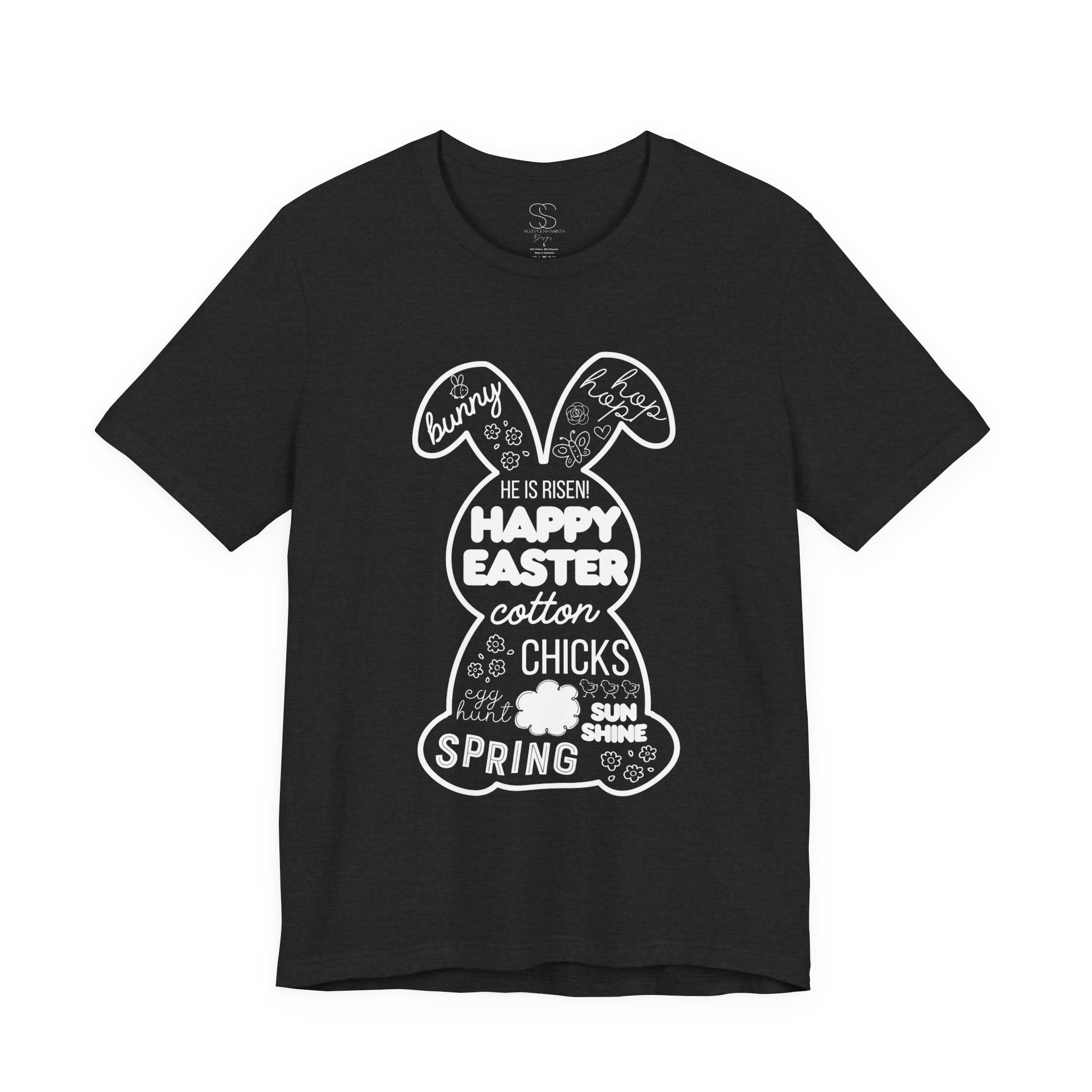 Easter Bunny Typography Tee — "Happy Easter" Spring Graphic T-Shirt