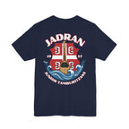 Jadran Junior Tamburitzans Adult T‑Shirt - White and Red Lettering & Serbian Logo