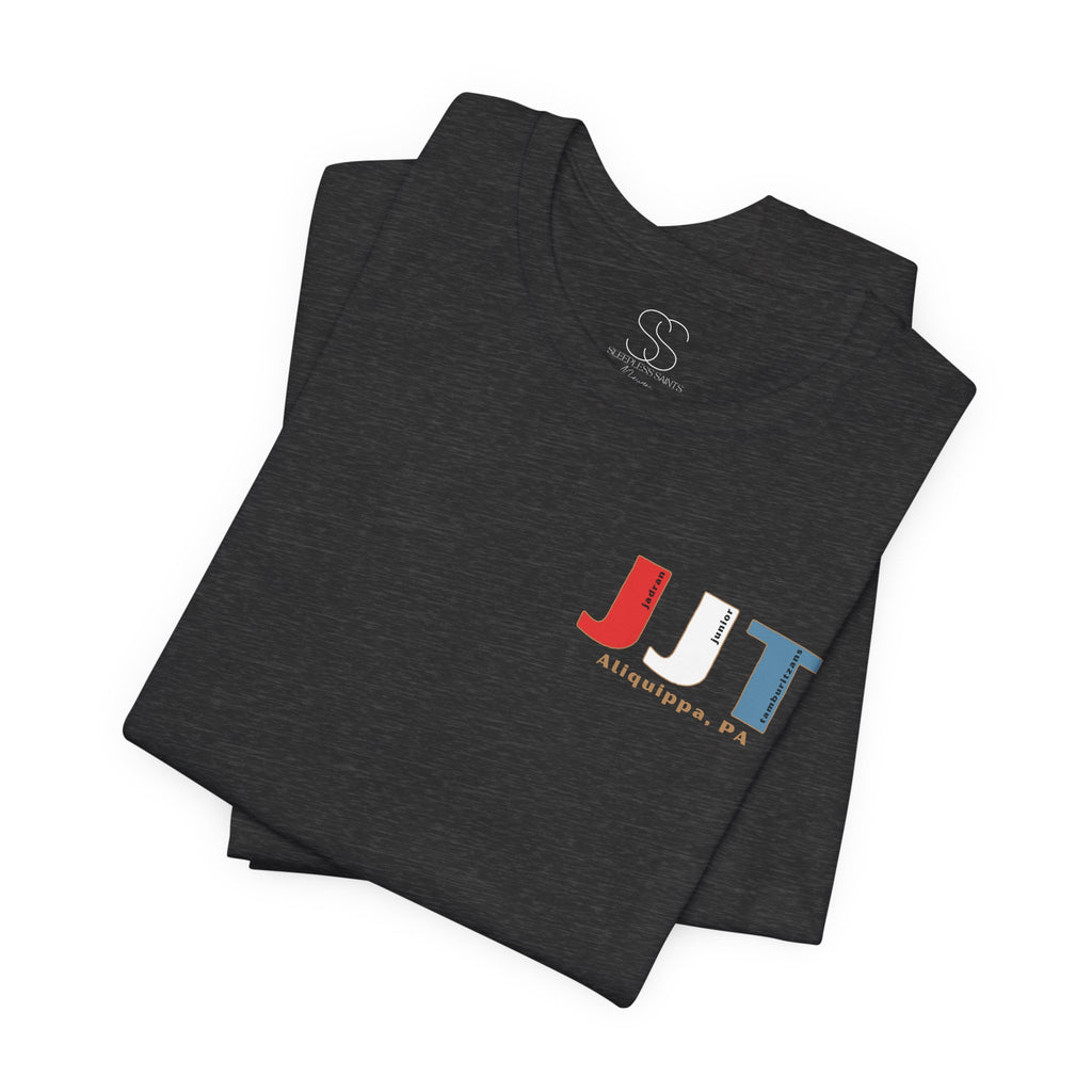 Jadran Junior Tamburitzans Adult T‑Shirt - White and Red Lettering & Serbian Logo
