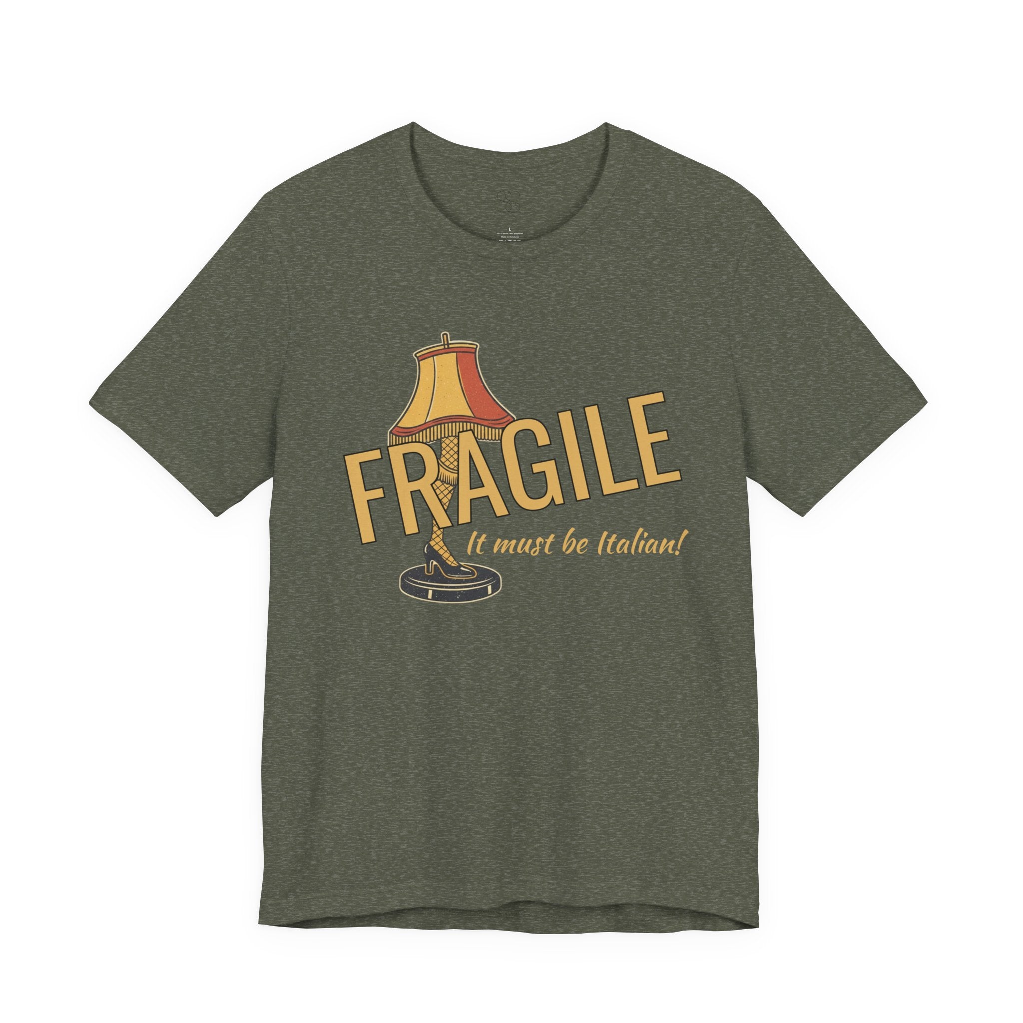Fragile Lamp Tee — "It Must Be Italian" Retro Graphic T-Shirt