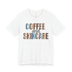Coffee and Skincare Tee — Animal Pattern Graphic T-Shirt for Beauty Lovers