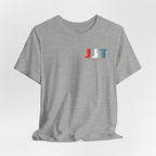 Jadran Junior Tamburitzans Adult T‑Shirt - White and Red Lettering & Serbian Logo