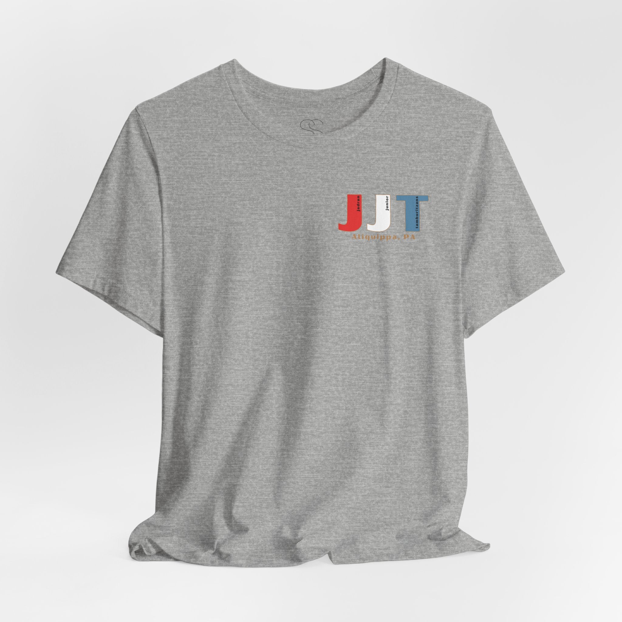 Jadran Junior Tamburitzans Adult T‑Shirt - White and Red Lettering & Serbian Logo