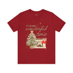 It's the Most Wonderful Time Christmas T-Shirt — Holiday Tree & Fireplace Tee