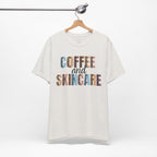 Coffee and Skincare Tee — Animal Pattern Graphic T-Shirt for Beauty Lovers