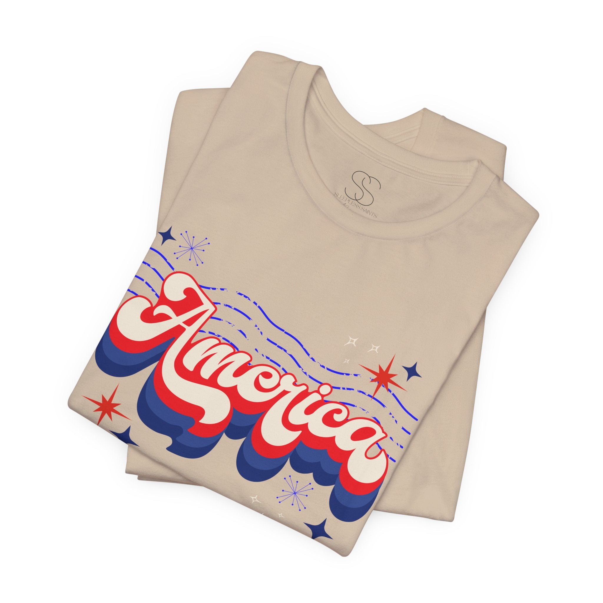 America Retro Graphic Tee - Patriotic 4th of July T-Shirt