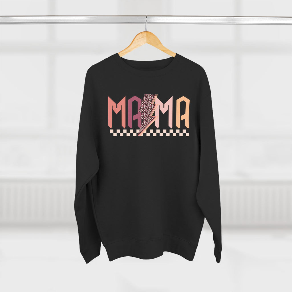 Mama Retro Crewneck Sweatshirt — Vintage Checkerboard Mom Graphic