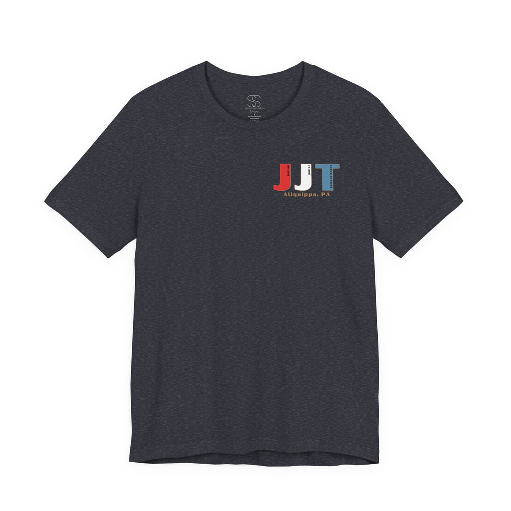 Jadran Junior Tamburitzans Adult T‑Shirt - Tan Lettering & Serbian Logo