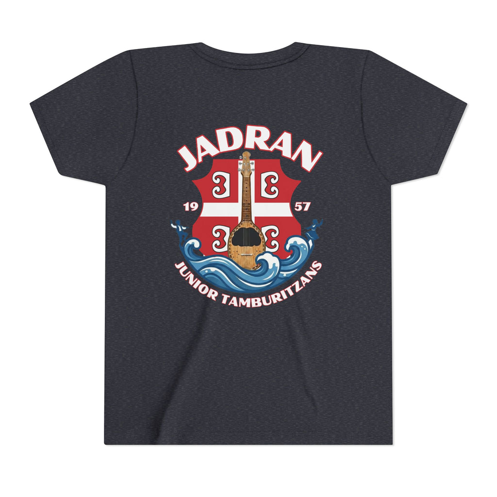 Jadran Junior Tamburitzans Kid Shirt - White and Red Lettering & Serbian Logo