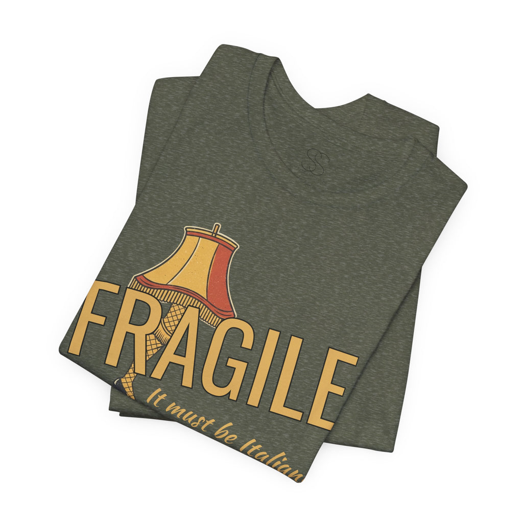 Fragile Lamp Tee — "It Must Be Italian" Retro Graphic T-Shirt