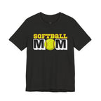 Softball Mom T-Shirt — Yellow Softball Graphic Tee for Baseball/Softball Moms