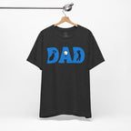 Dad Golf T-Shirt — Blue "DAD" Golf Silhouette Tee