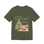 It's the Most Wonderful Time Christmas T-Shirt — Holiday Tree & Fireplace Tee