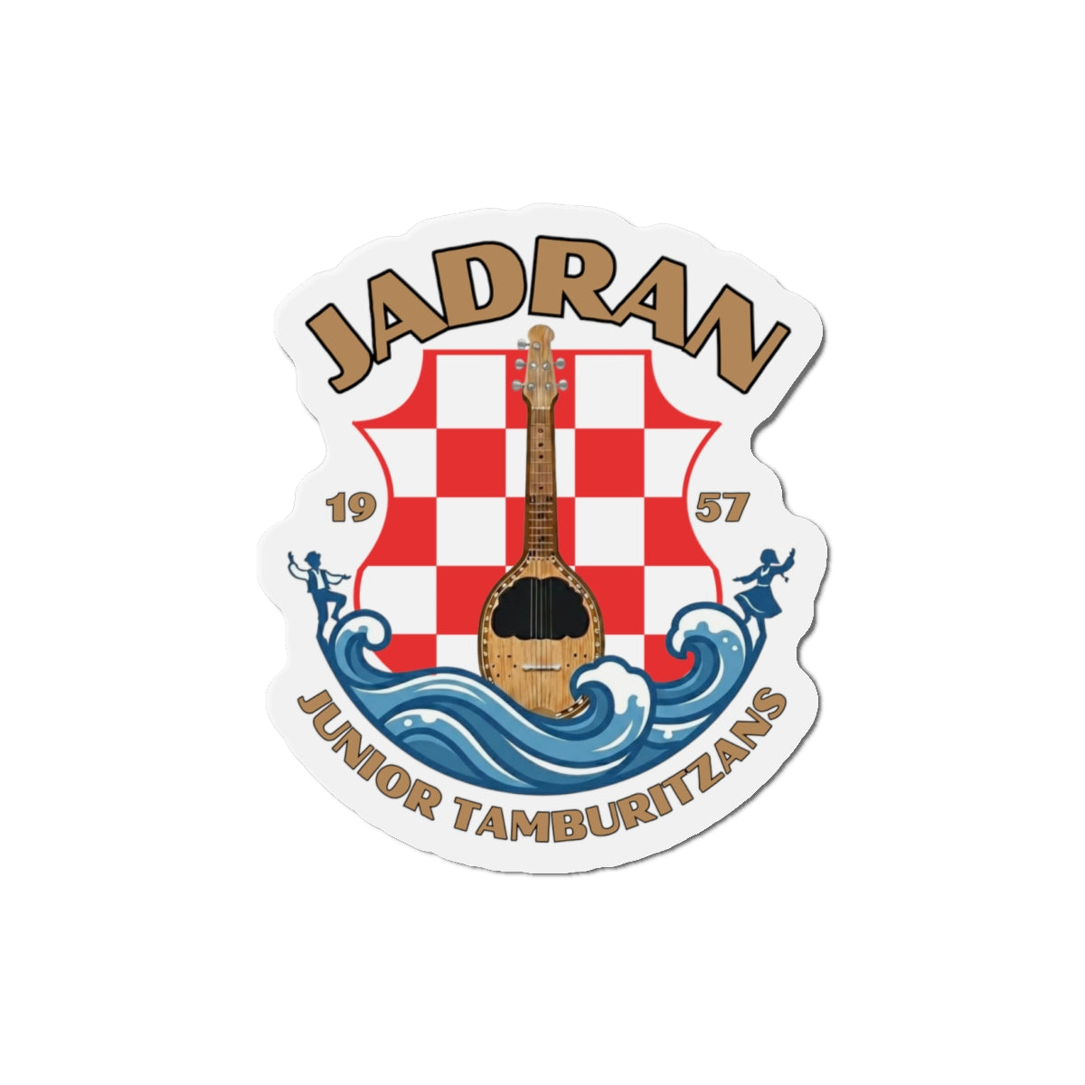 Jadran Junior Tamburitzans Crest Die-Cut Magnet