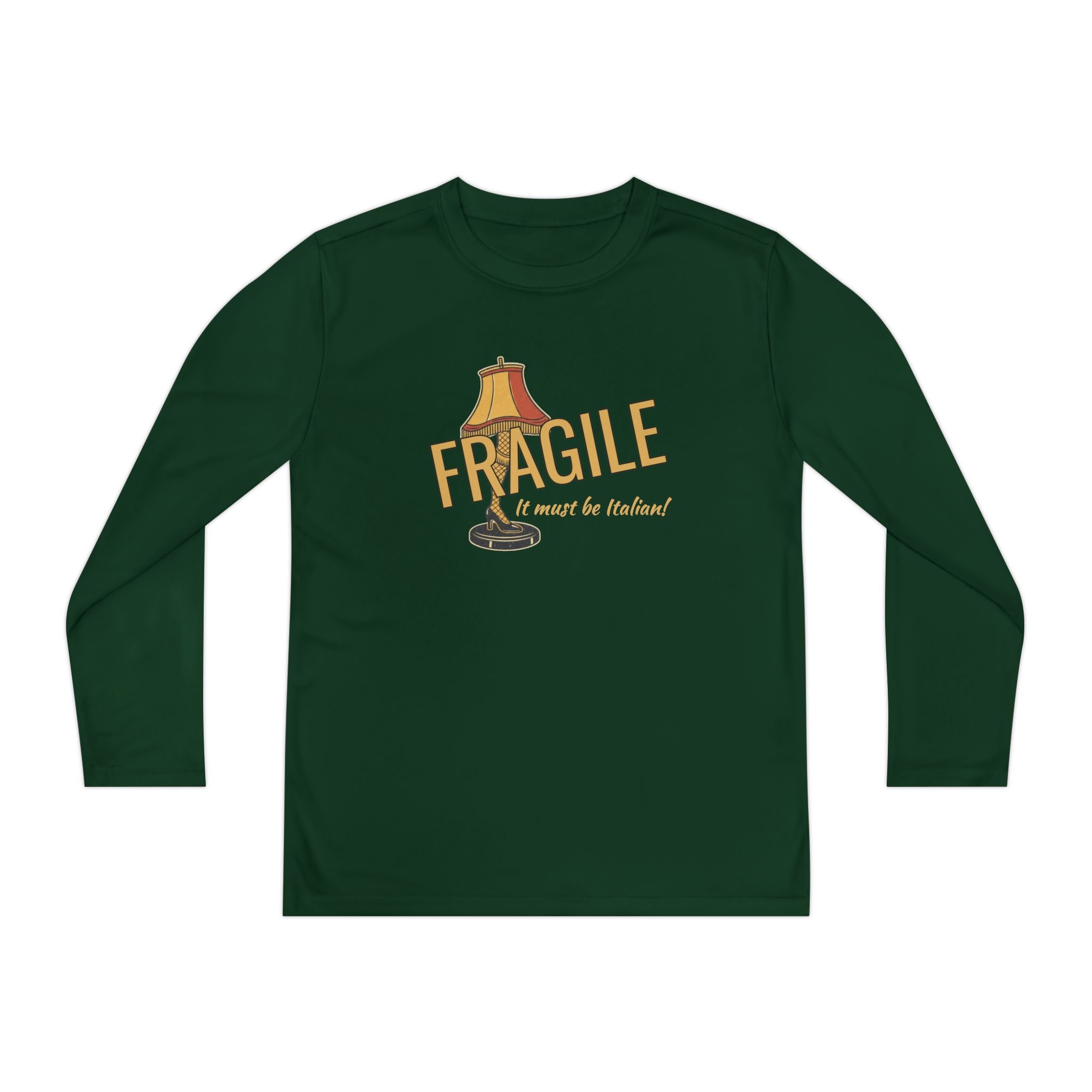 Youth Long Sleeve Tee — "Fragile (It must be Italian)" Design