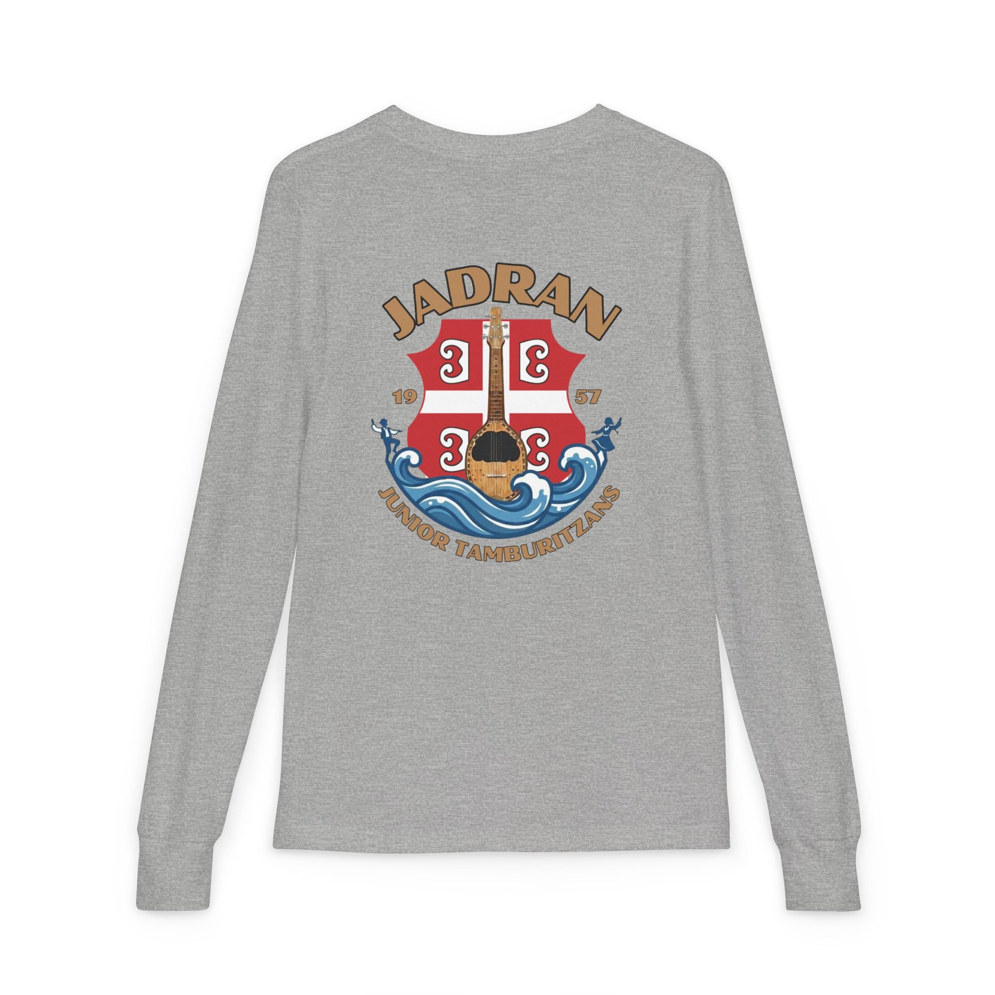 Jadran Junior Tamburitzans Youth Long Sleeve Tee - Serbian Logo