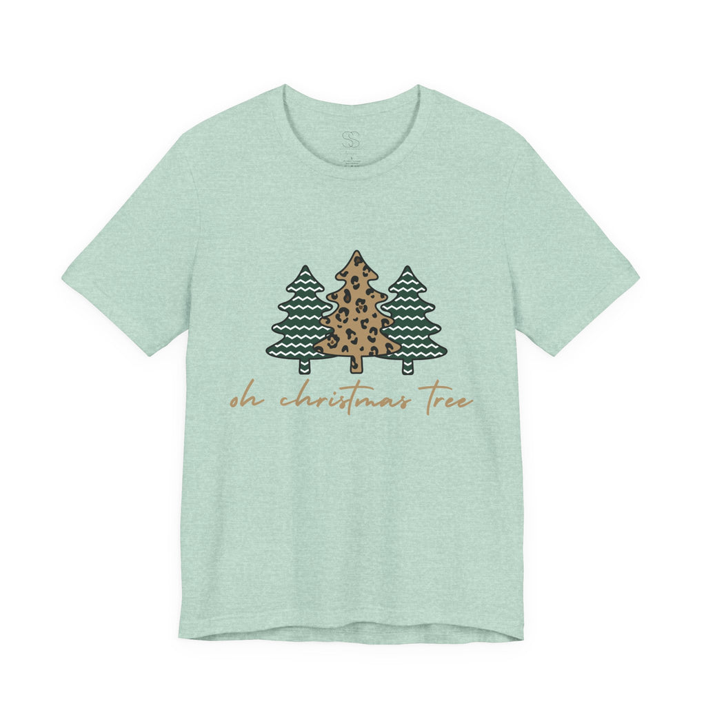 Christmas Tree Tee - "Oh Christmas Tree" Leopard & Pine Holiday T-Shirt