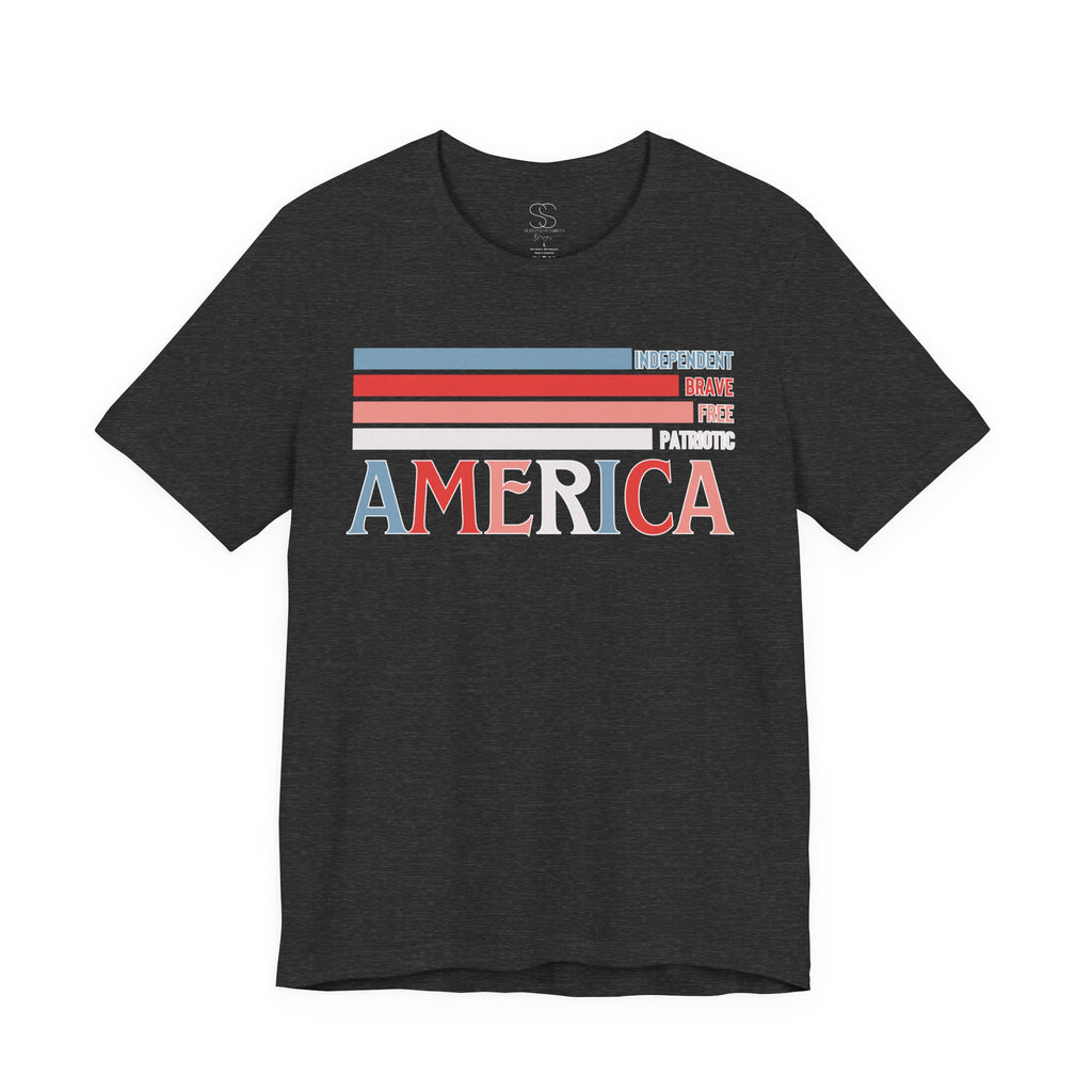 America Patriotic T-Shirt – Retro Stars & Stripes Graphic Tee