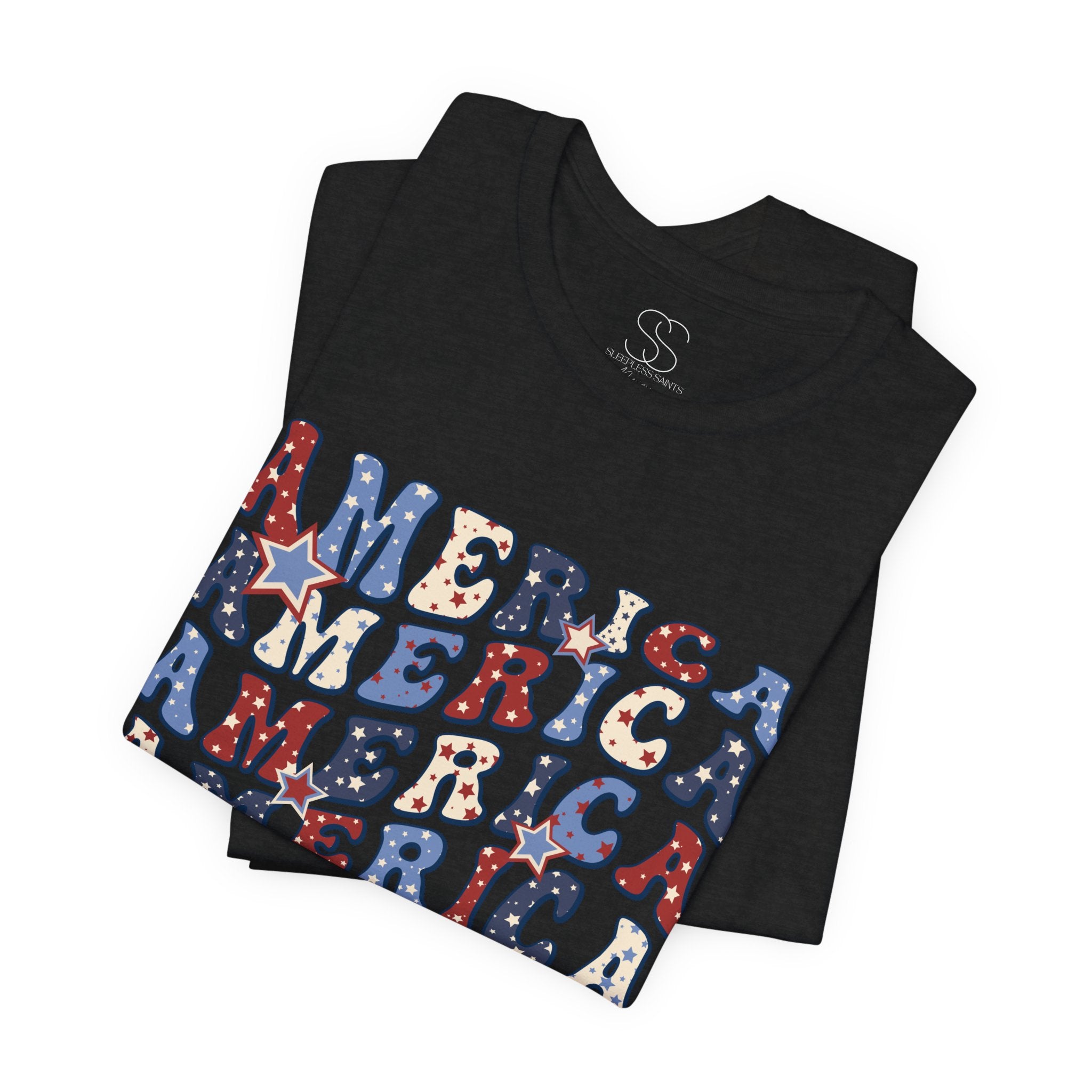 America Retro Adult T-Shirt - Vintage Patriotic 4th of July Tee