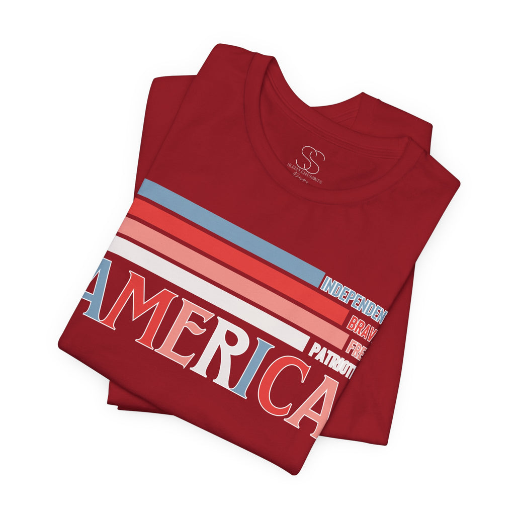 America Patriotic T-Shirt – Retro Stars & Stripes Graphic Tee