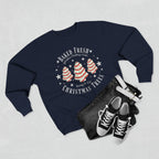 Christmas Tree Trio Crewneck Sweatshirt — Festive Candy Stripe Holiday Pullover