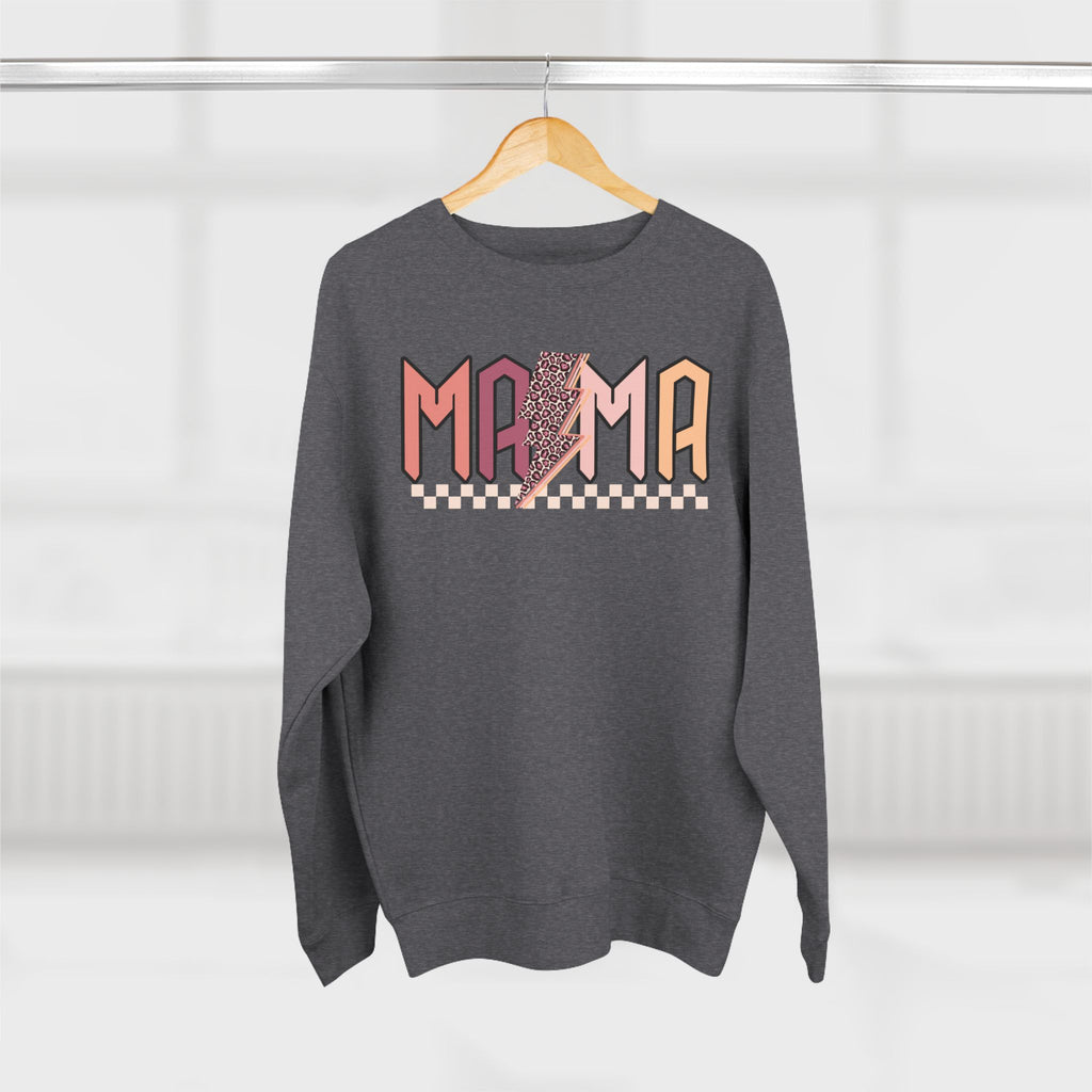Mama Retro Crewneck Sweatshirt — Vintage Checkerboard Mom Graphic