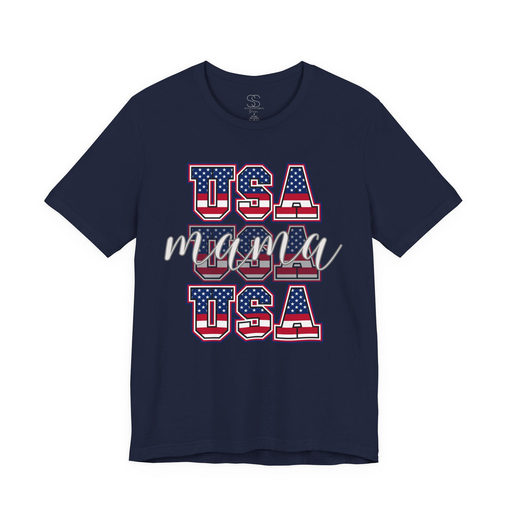 USA Mama Tee - Patriotic Fourth of July Mom Shirt