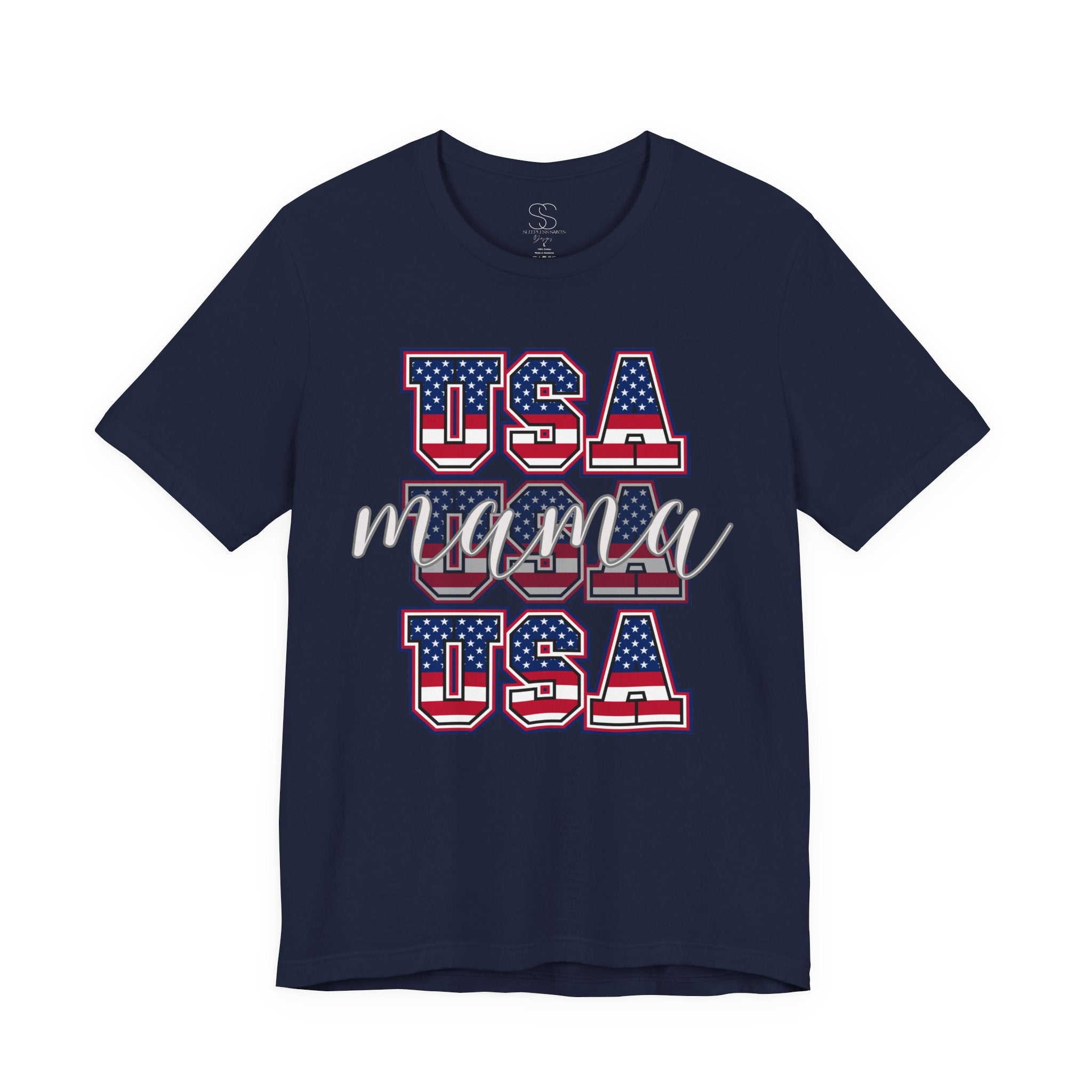 USA Mama Tee - Patriotic Fourth of July Mom Shirt