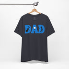 Dad Golf T-Shirt — Blue "DAD" Golf Silhouette Tee