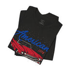 American Muscle Tee - Vintage Red Classic Car 1776 Patriotic Shirt