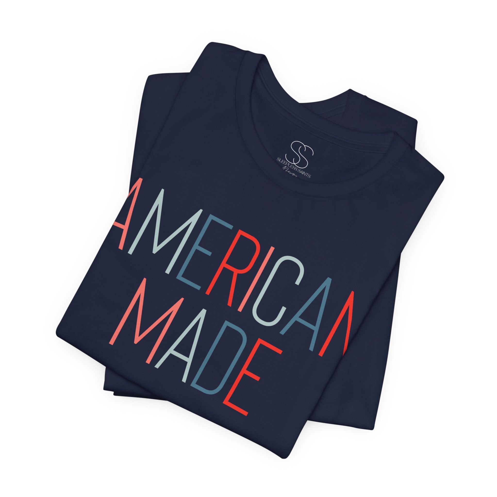 American Made Tee - Retro Red & Blue Graphic T-Shirt