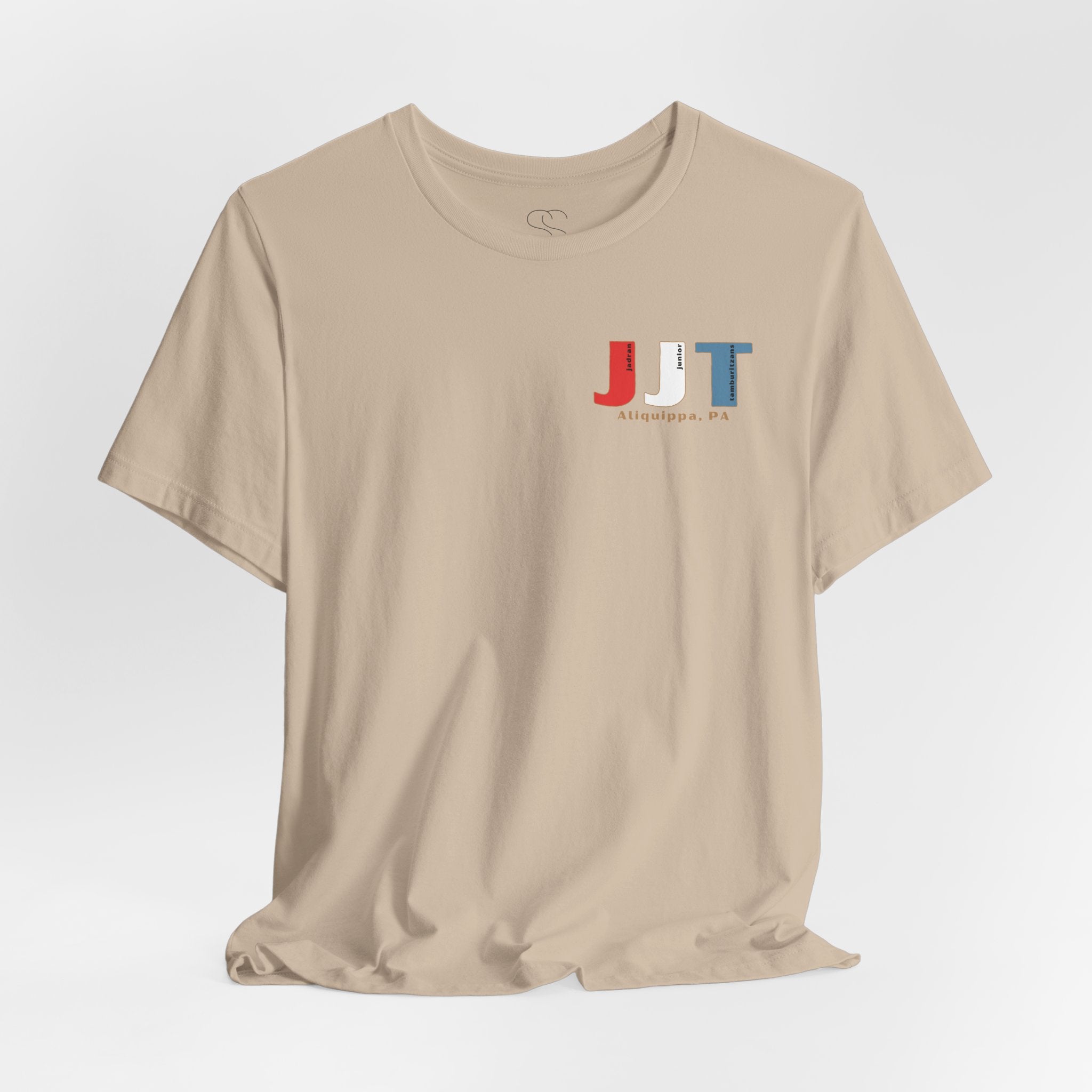 Jadran Junior Tamburitzans Adult T‑Shirt - White and Red Lettering & Serbian Logo