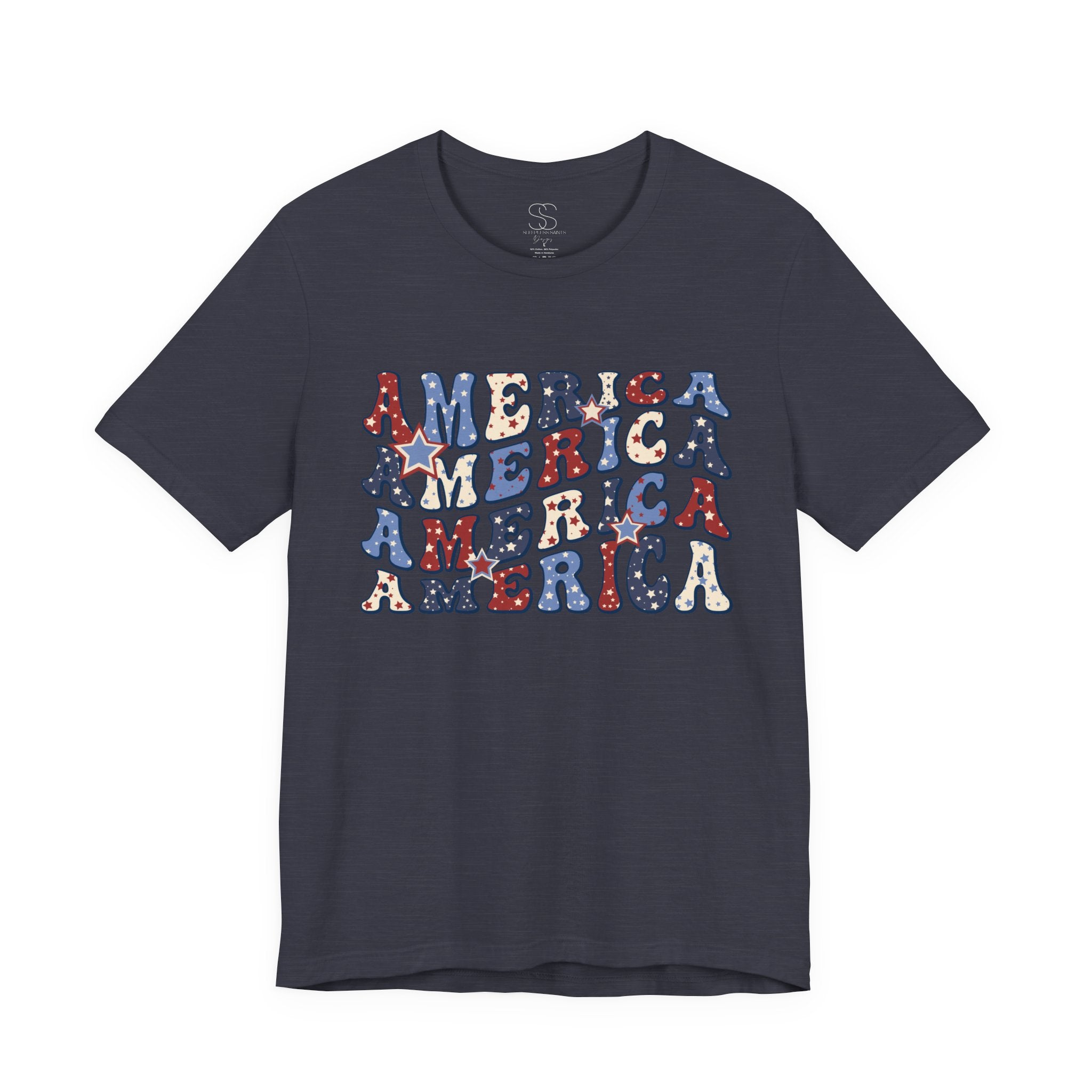 America Retro Adult T-Shirt - Vintage Patriotic 4th of July Tee