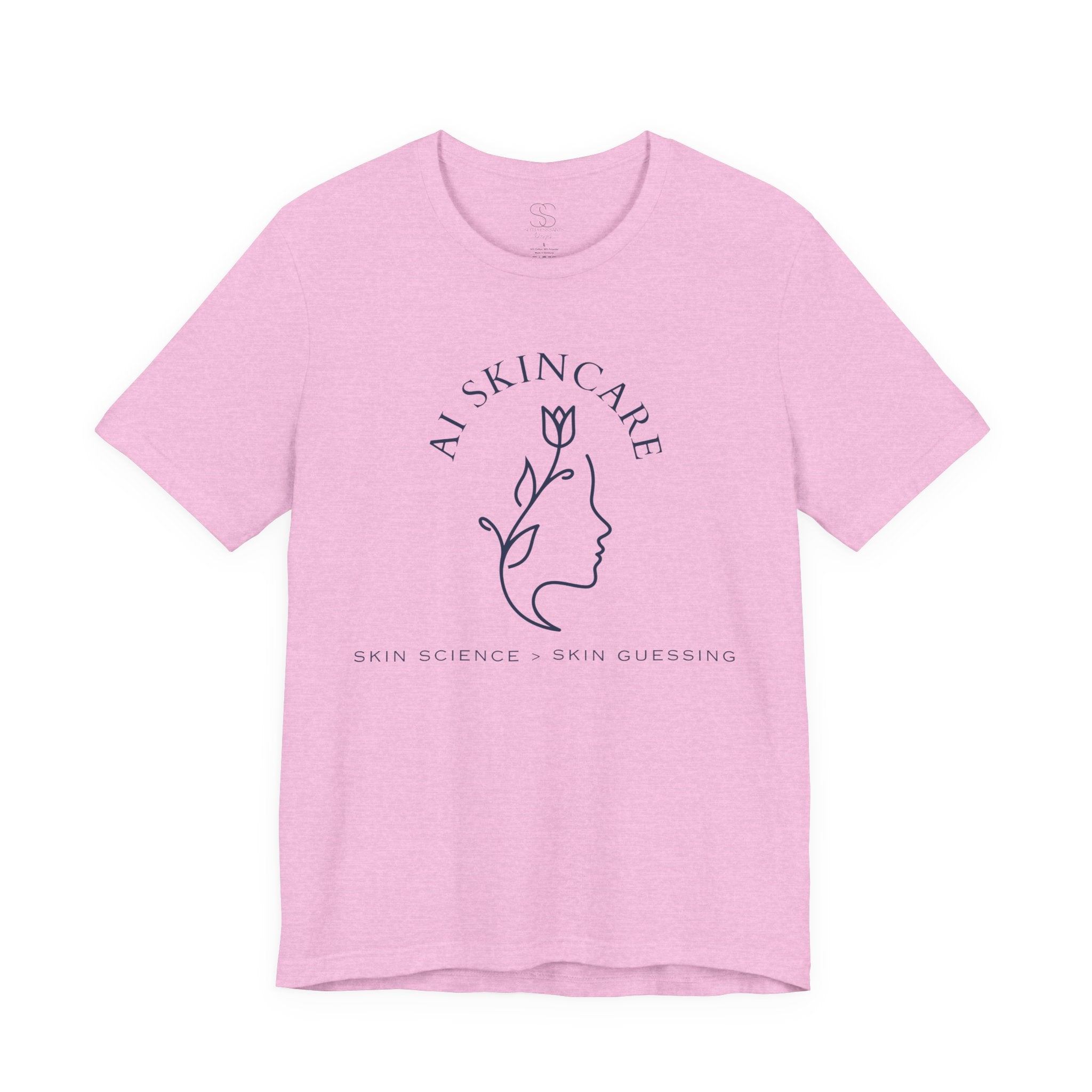 Skincare Logo Tee — AI Skincare Minimalist Floral Face T-Shirt