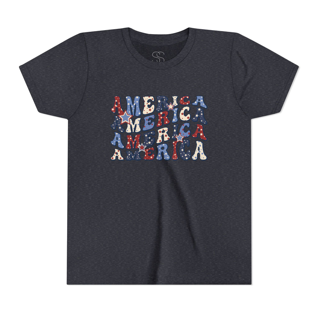 Retro 'America' Patriotic Graphic Youth T-Shirt