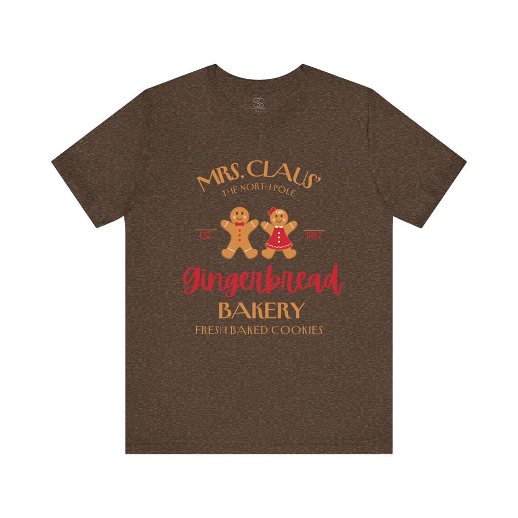 Gingerbread Bakery T‑Shirt – "Mrs. Claus' Gingerbread Bakery" Holiday Tee