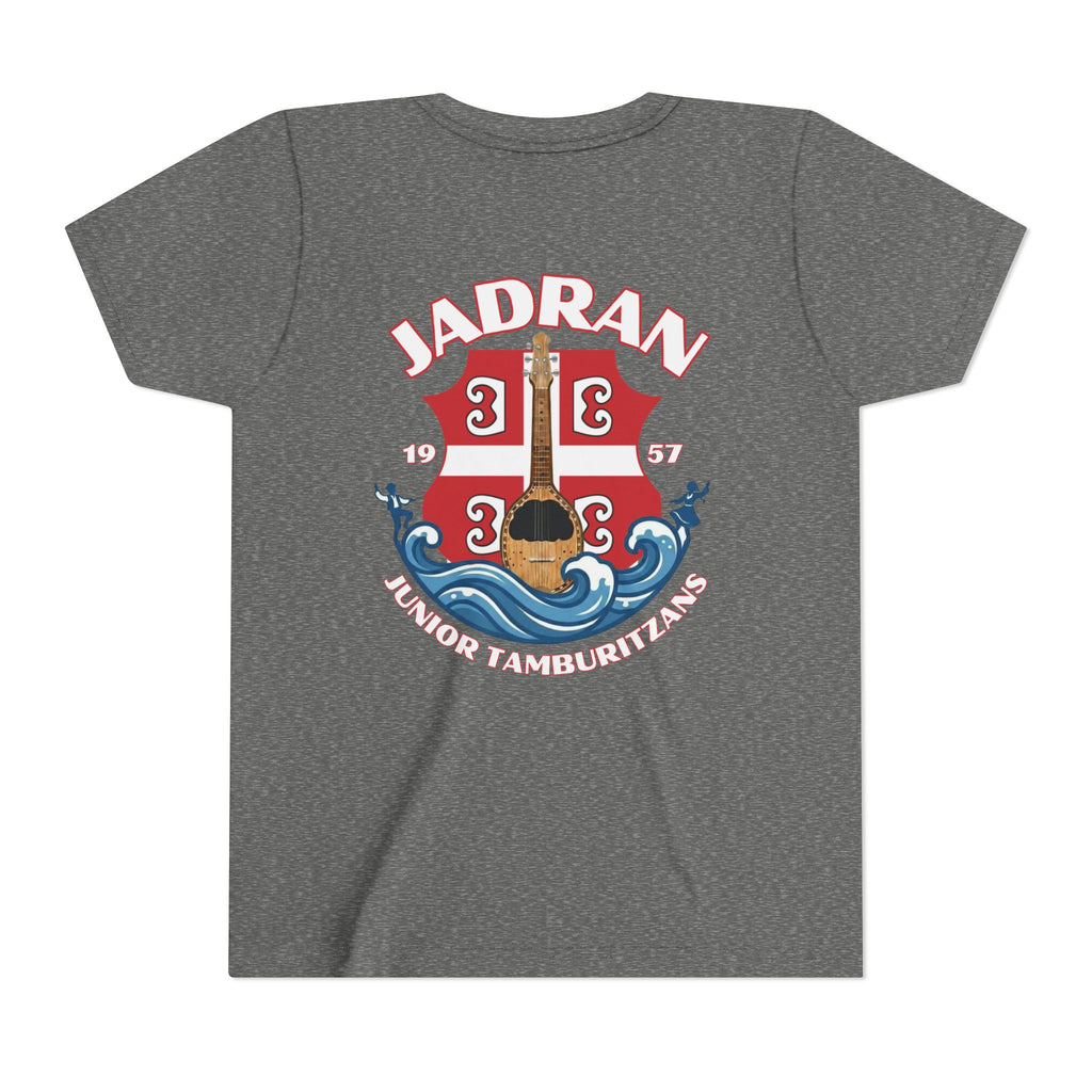 Jadran Junior Tamburitzans Kid Shirt - White and Red Lettering & Serbian Logo