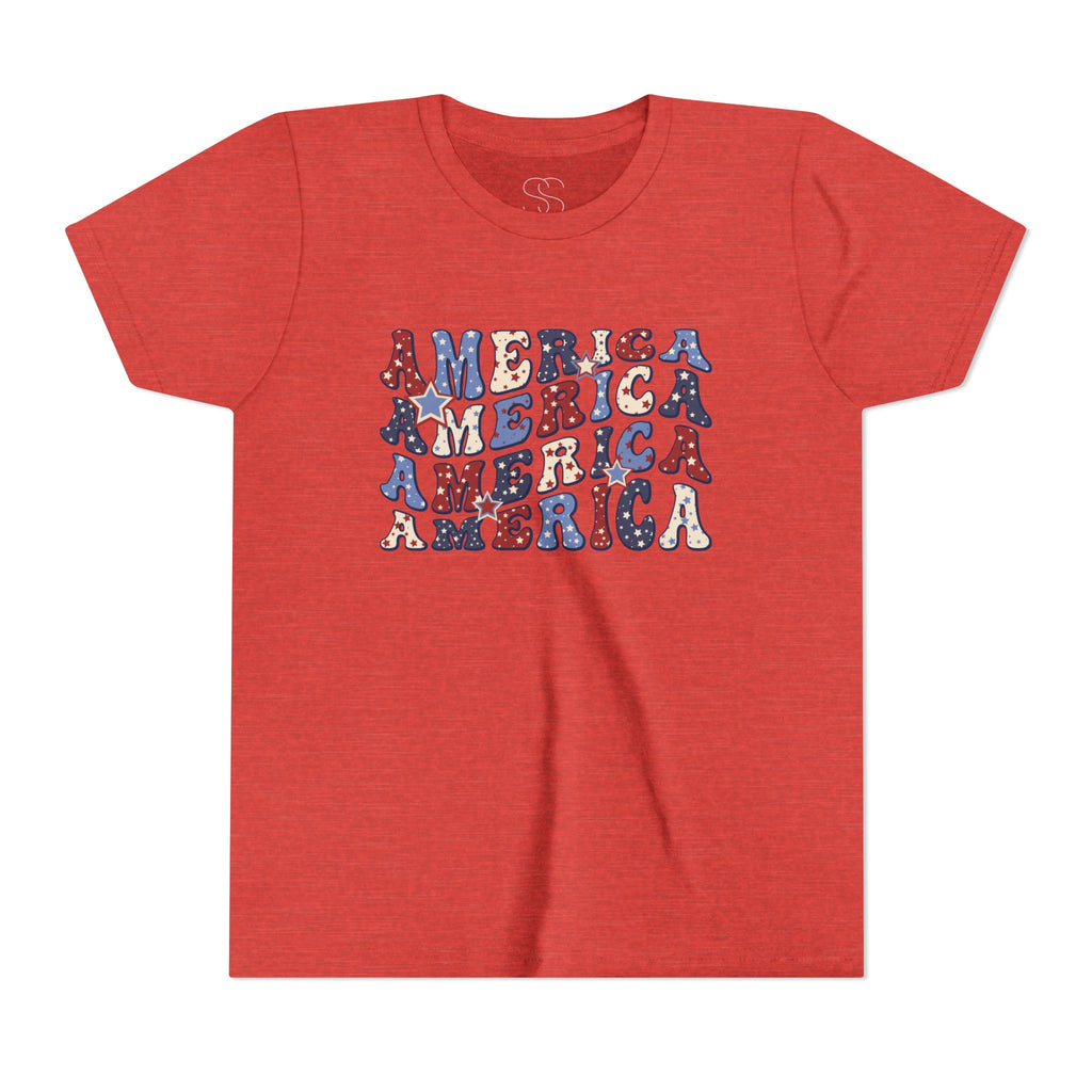 Retro 'America' Patriotic Graphic Youth T-Shirt