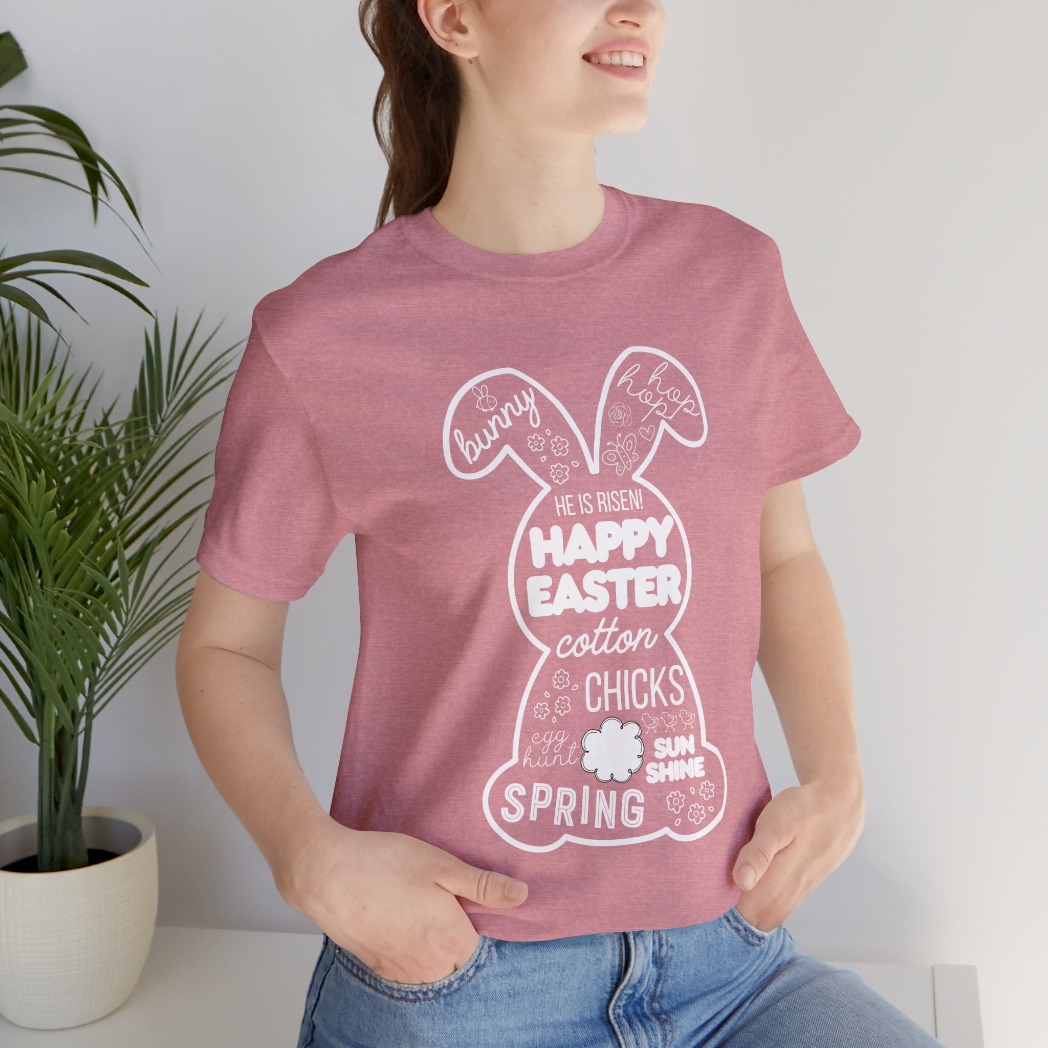 Easter Bunny Typography Tee — "Happy Easter" Spring Graphic T-Shirt