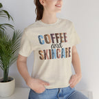 Coffee and Skincare Tee — Animal Pattern Graphic T-Shirt for Beauty Lovers