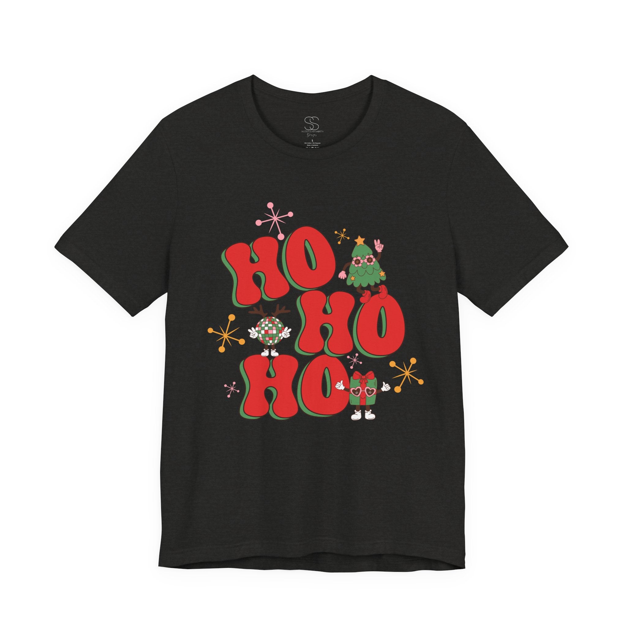 Christmas 'Ho Ho Ho' Tee – Festive Santa & Elf Holiday T-Shirt
